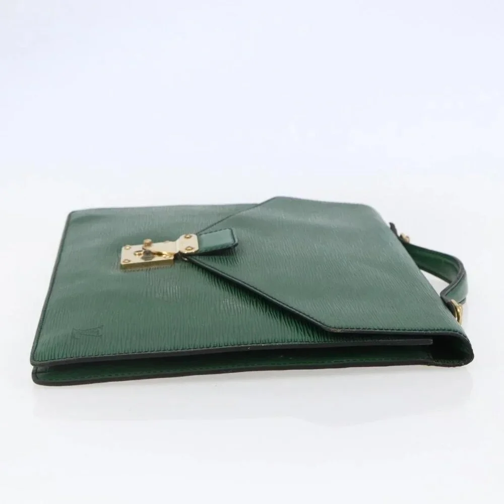 LOUIS VUITTON Epi Porte Documents Bandouliere Briefcase Green M54464 Auth BA6530